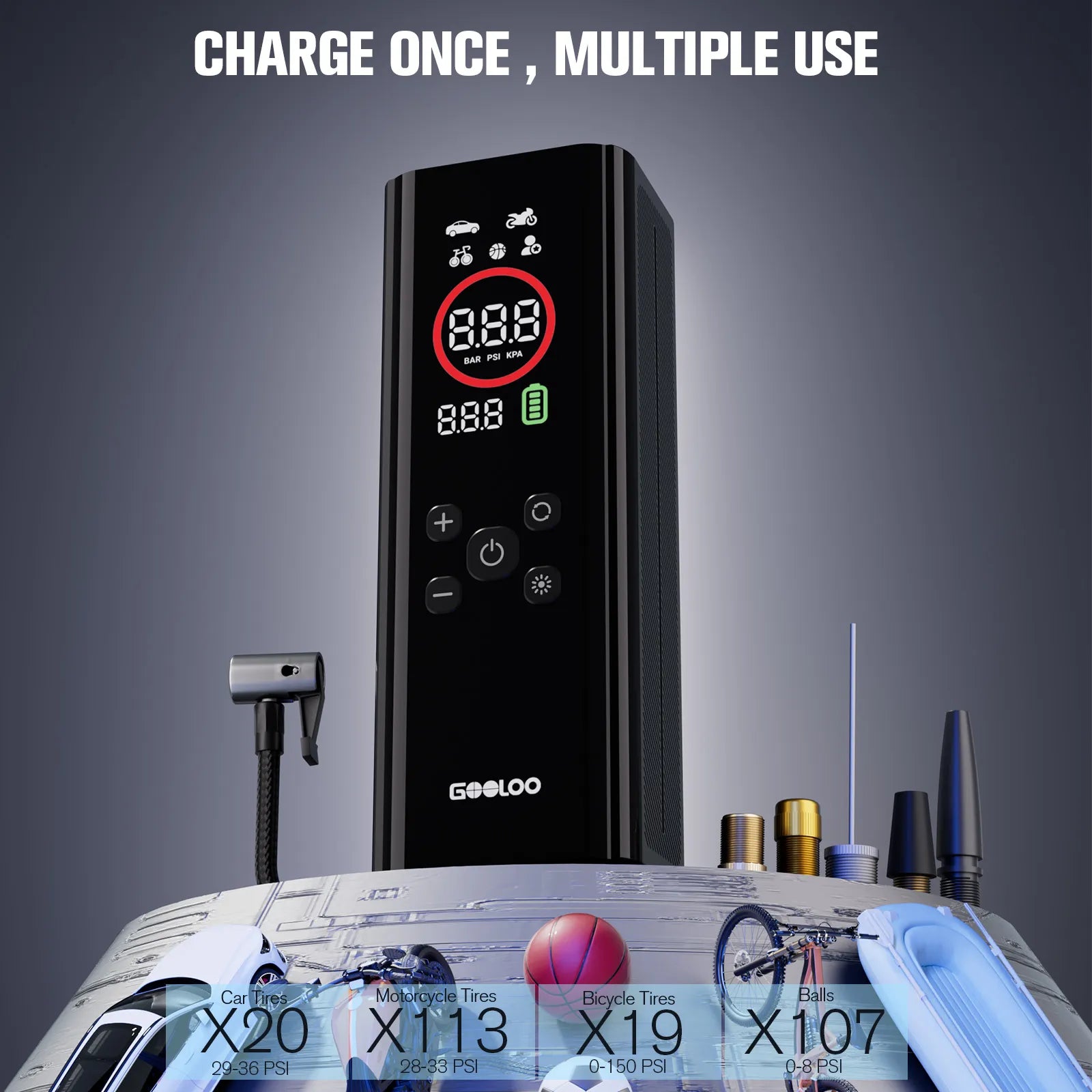 GOOLOO AP150 PRO Tire Inflator Portable Air Compressor