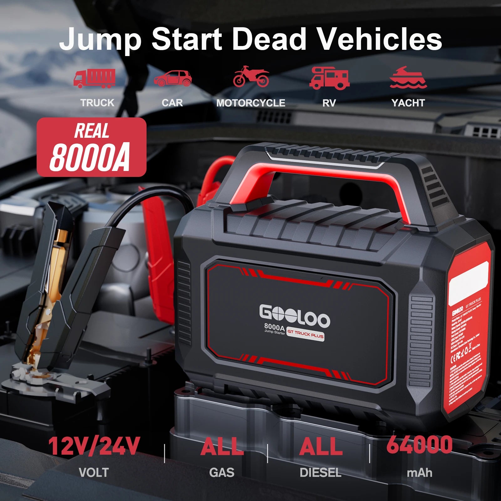 GOOLOO GT Truck Plus Supersafe Jump Starter 8000A