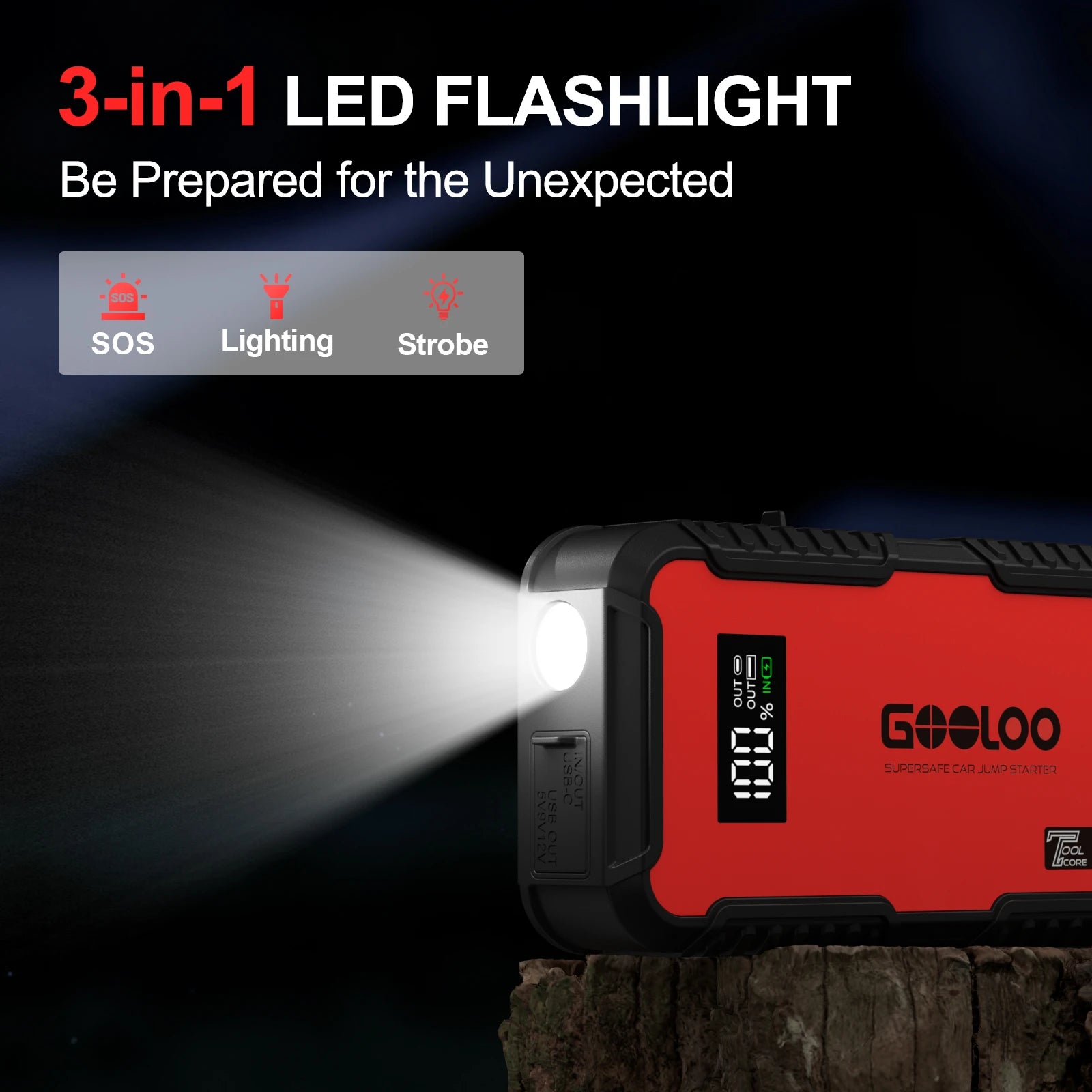 GOOLOO GT3000 Supersafe Jump Starter 3000A with Eva Bag