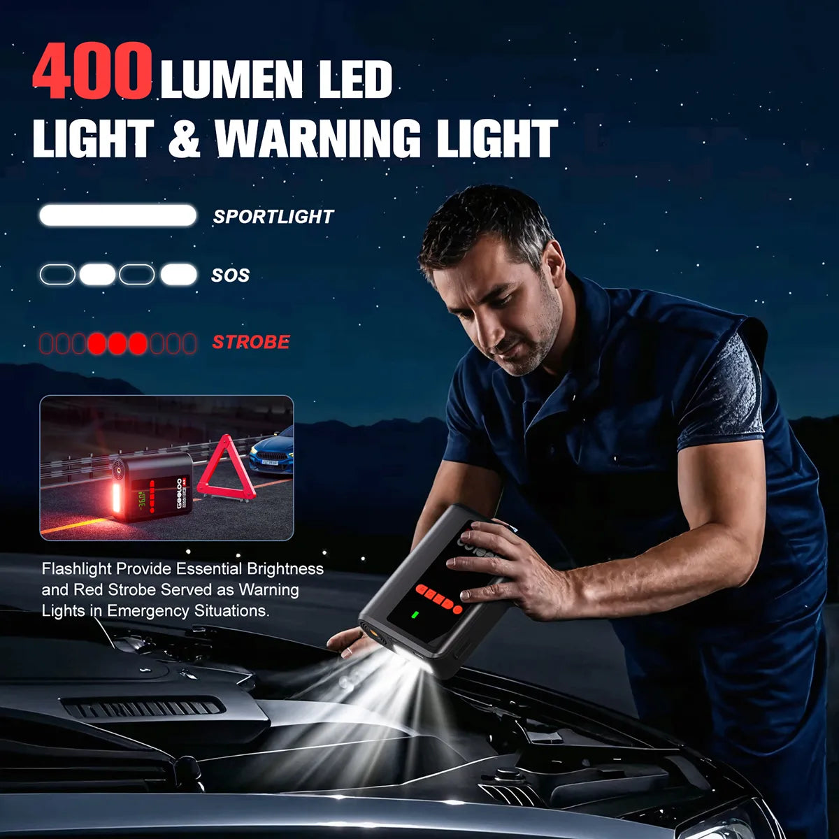 【Clearance Sale】GOOLOO A2 Jump Starter with Air Compressor 2500Amp