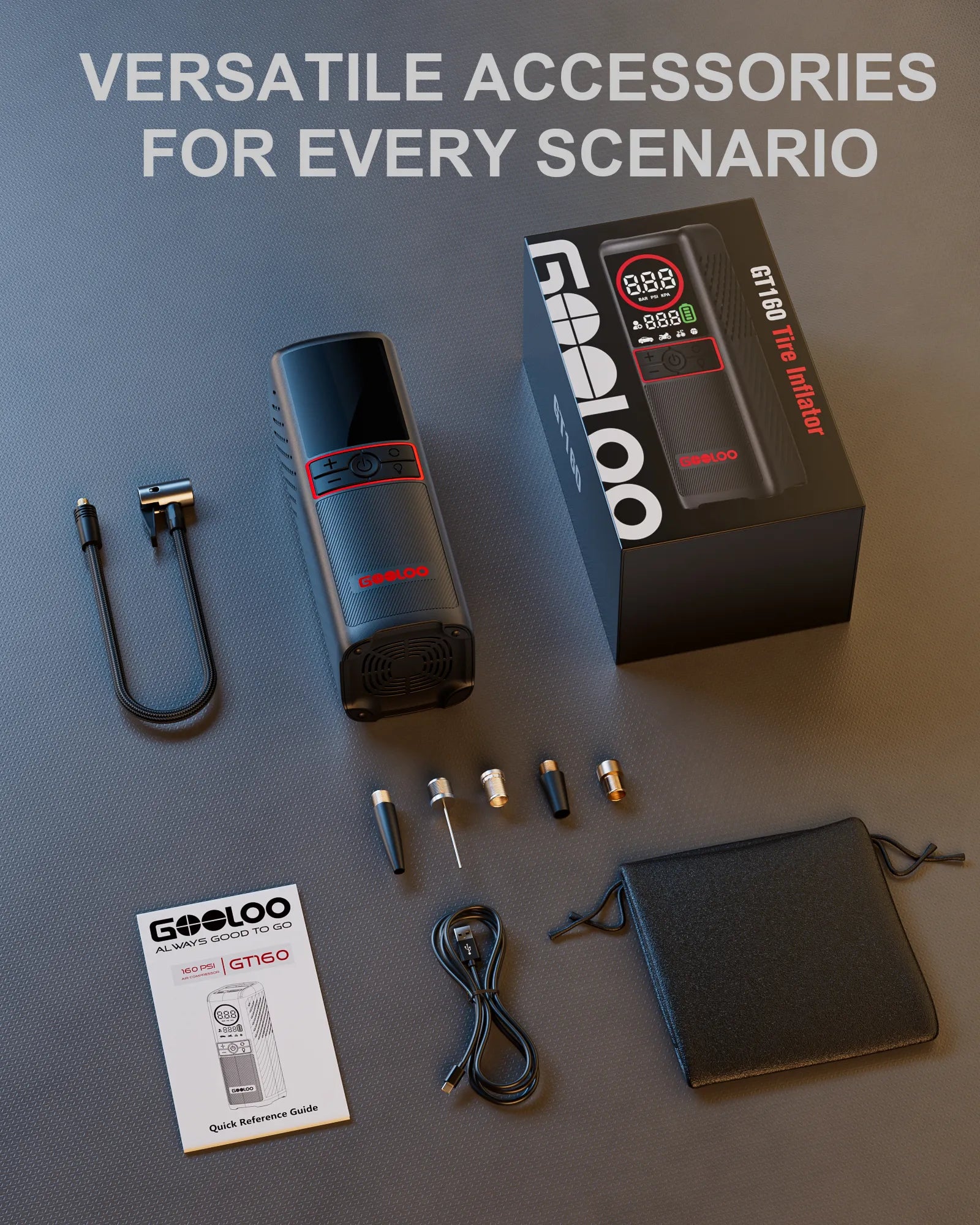 GOOLOO GT160 Tire Inflator Portable Air Compressor