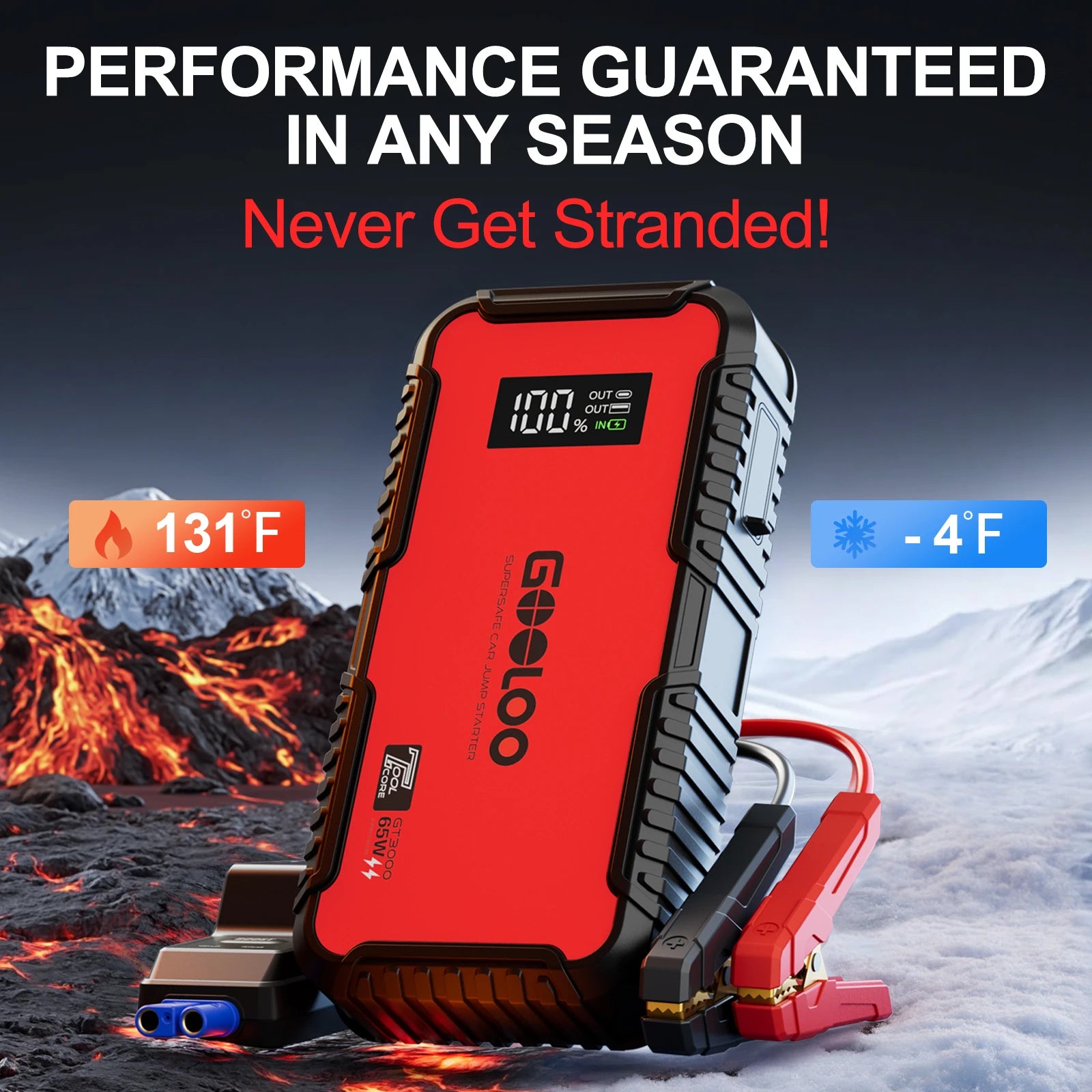 GOOLOO GT3000 Supersafe Jump Starter 3000A with Eva Bag