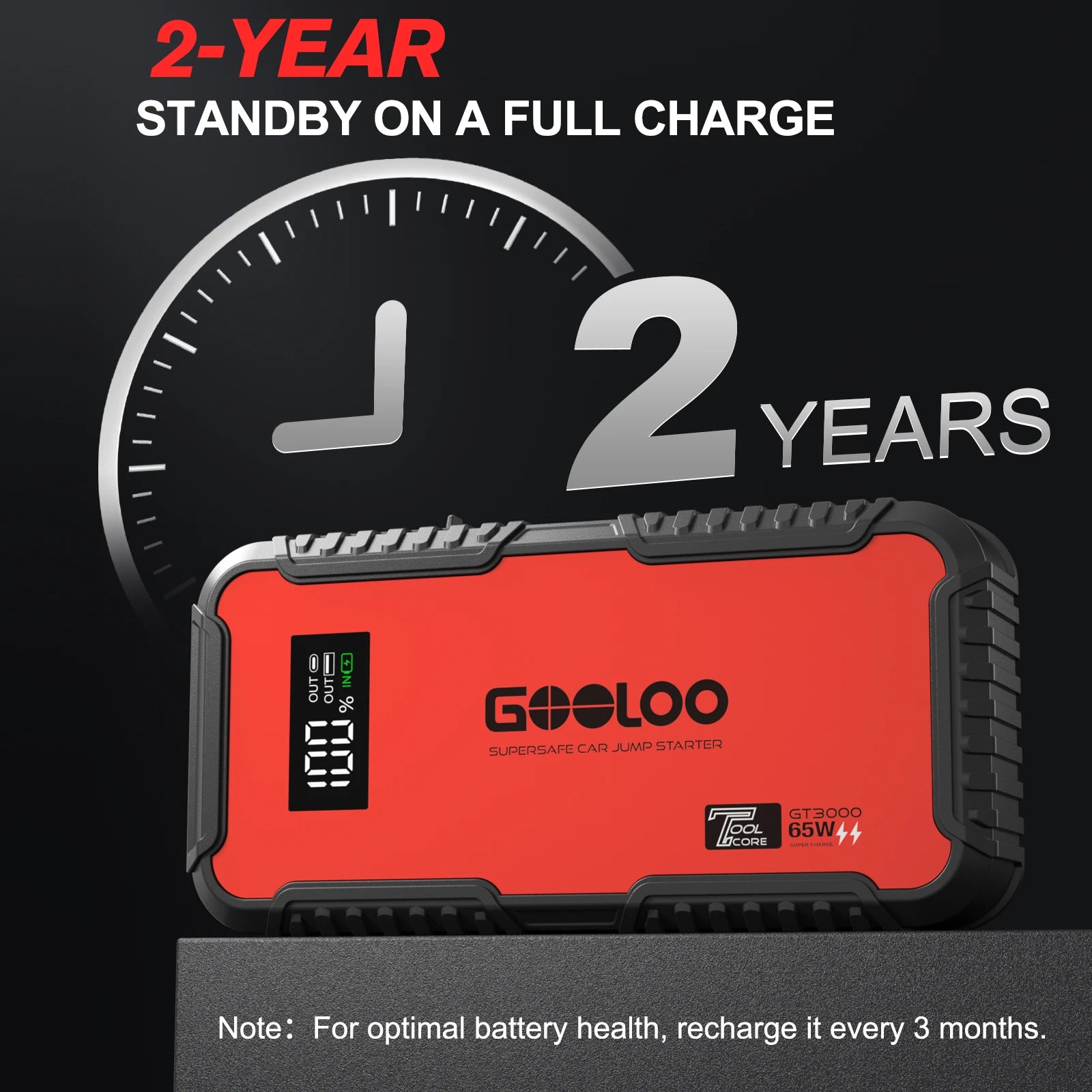 GOOLOO GT3000 Supersafe Jump Starter 3000A with Eva Bag
