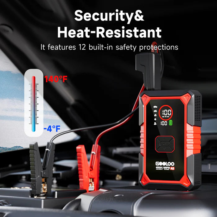 GOOLOO A5 4WD Jump Starter with Air Compressor 4000A