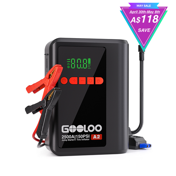GOOLOO A2 Jump Starter with Air Compressor 2500Amp