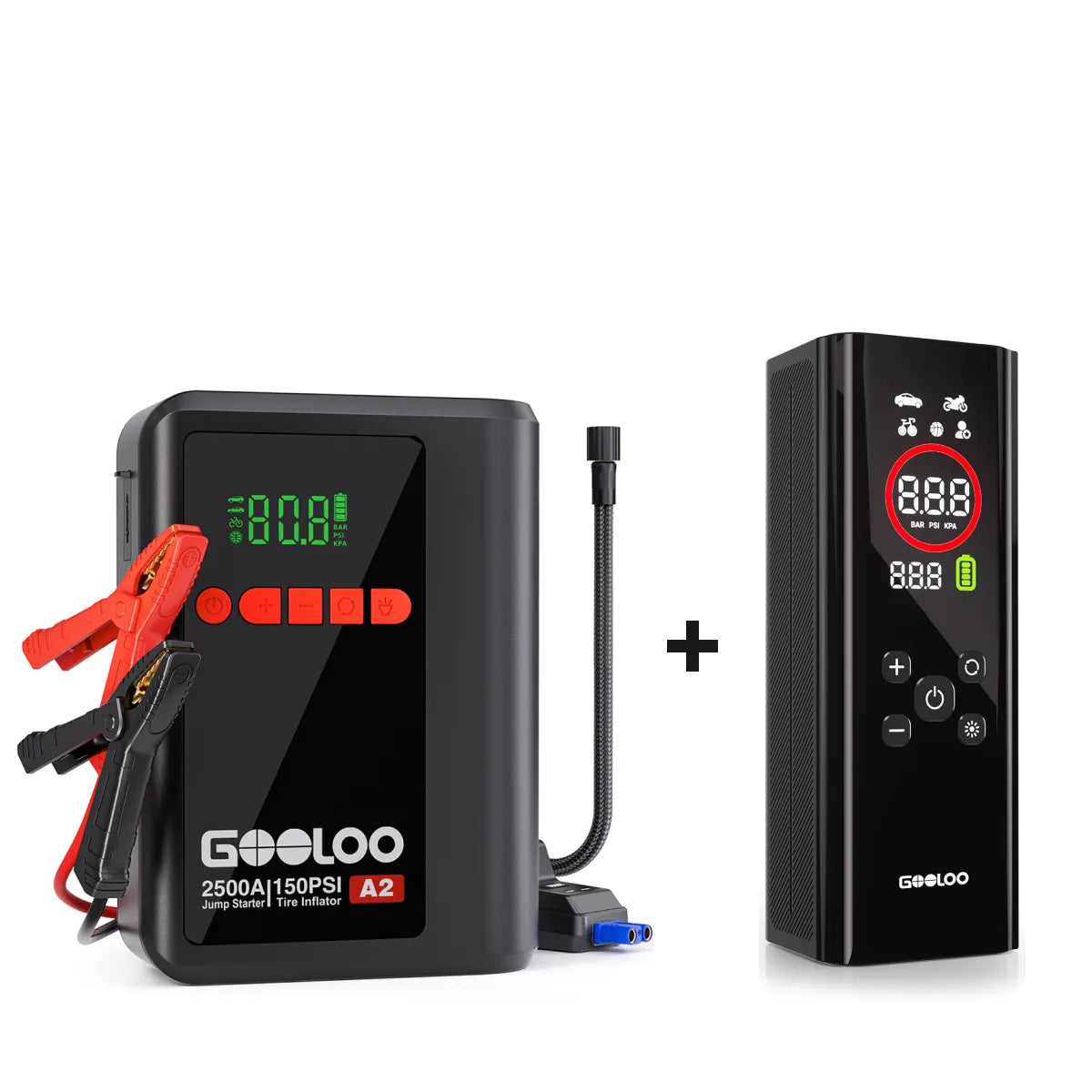 【Clearance Sale】GOOLOO A2 Jump Starter with Air Compressor 2500Amp