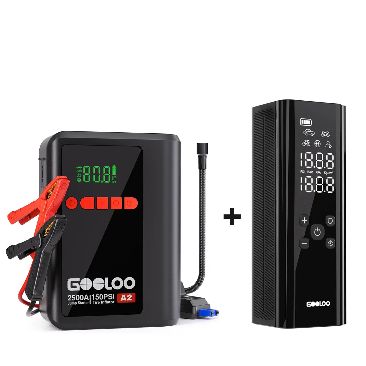 【Clearance Sale】GOOLOO A2 Jump Starter with Air Compressor 2500Amp