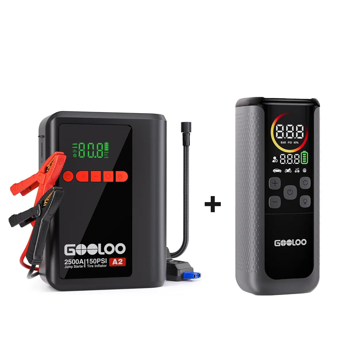 【Clearance Sale】GOOLOO A2 Jump Starter with Air Compressor 2500Amp