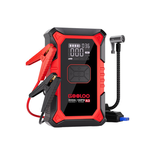 GOOLOO A3 Supersafe Jump Starter with Air Compressor 3000A