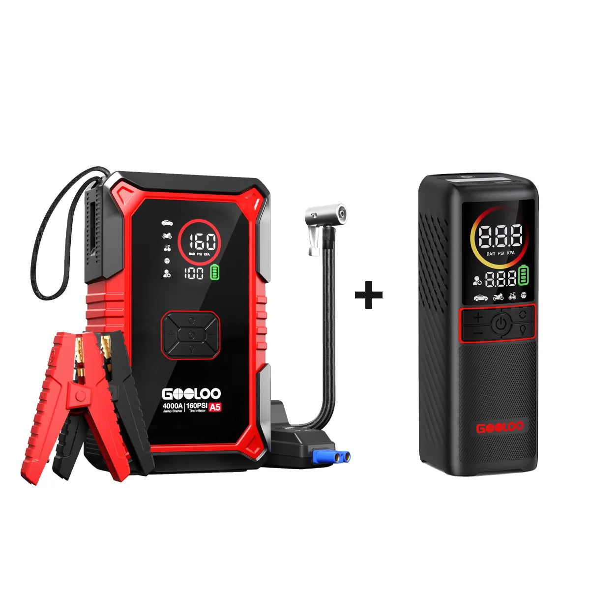 GOOLOO A5 4WD Jump Starter with Air Compressor 4000A