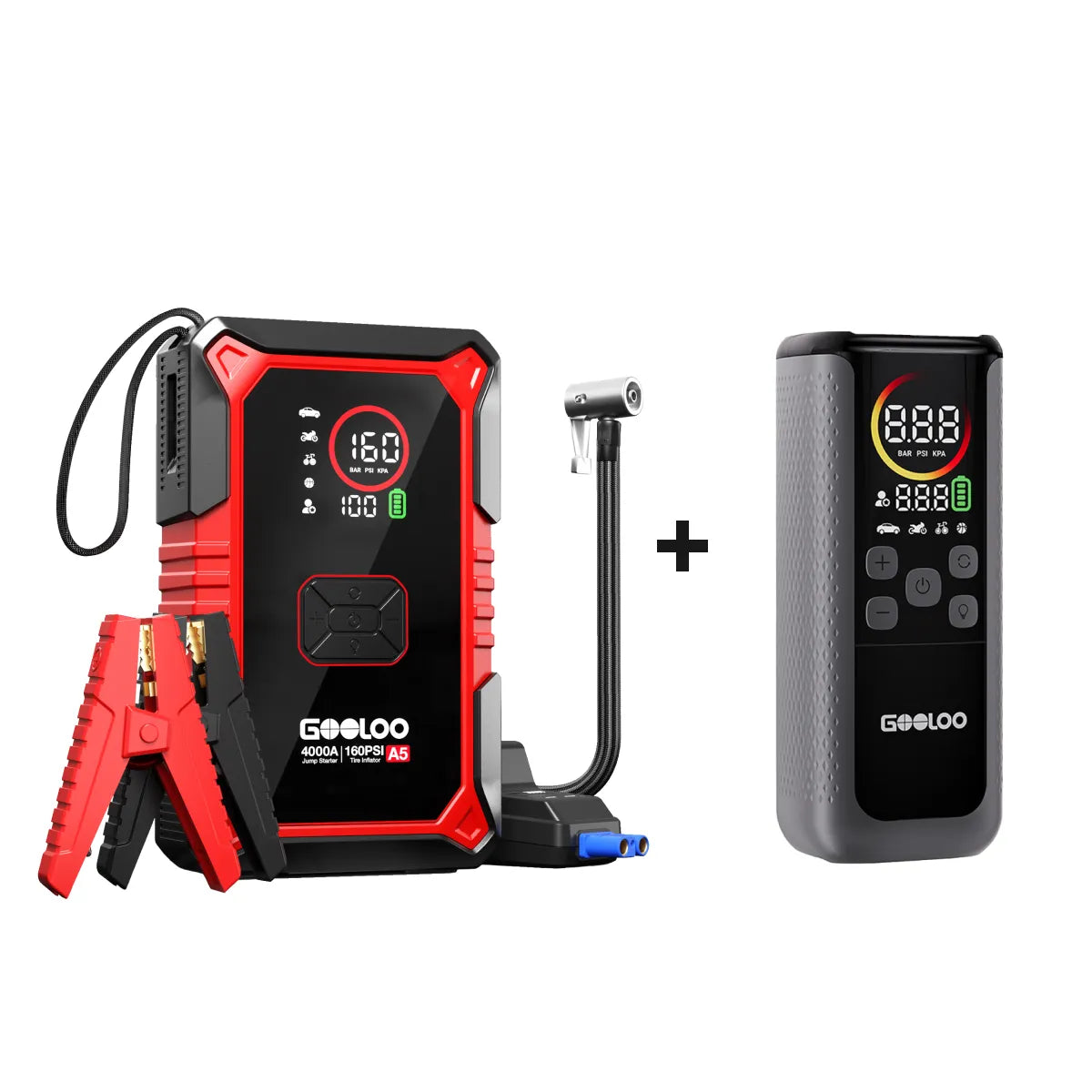 GOOLOO A5 4WD Jump Starter with Air Compressor 4000A