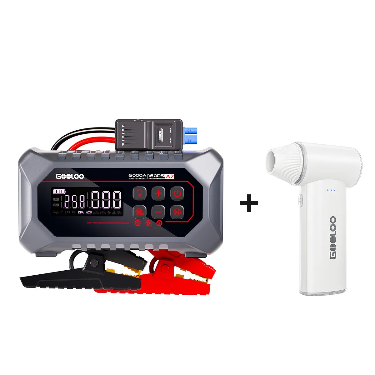 GOOLOO A7 Supersafe Jump Starter with Air Compressors and Air pump 6000A