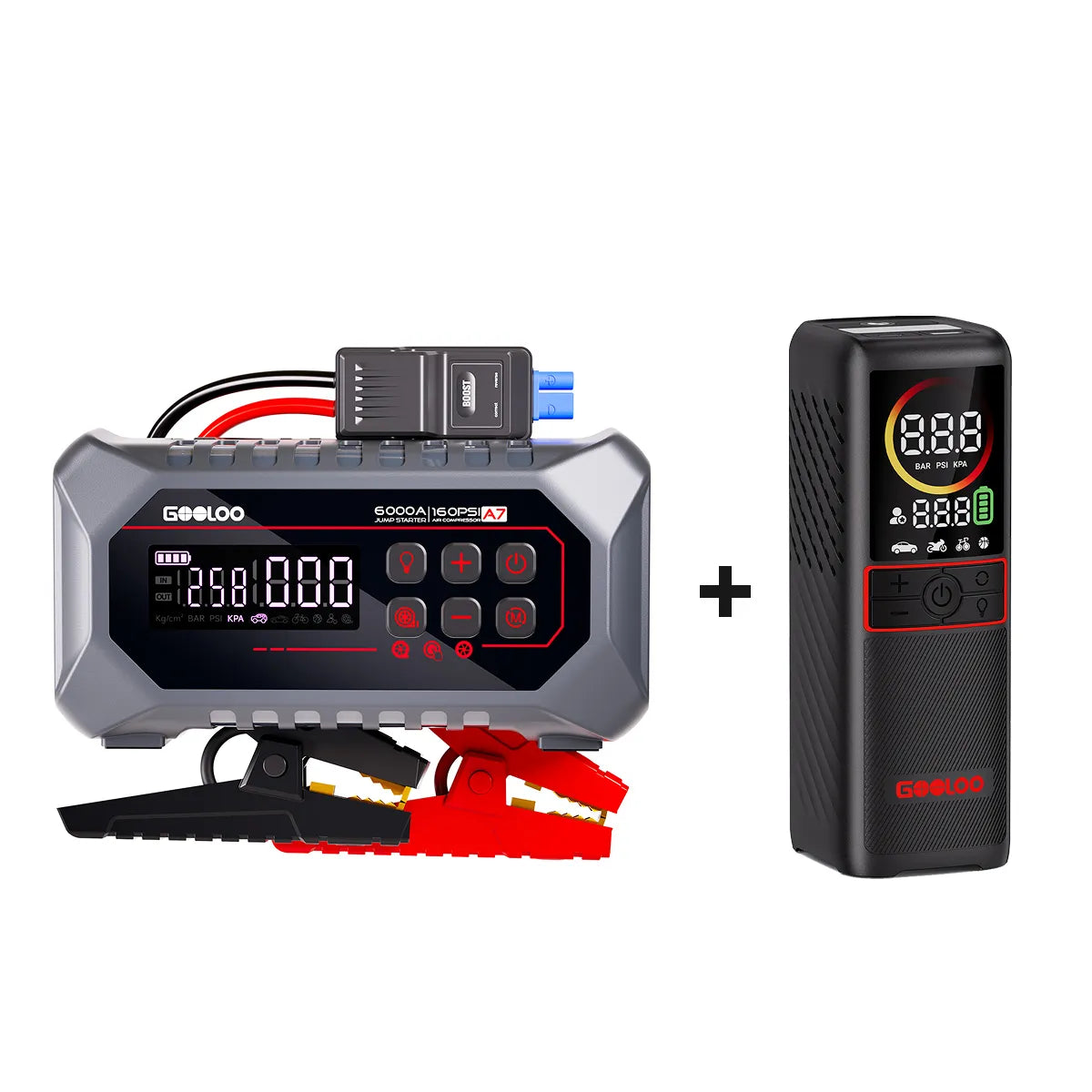 GOOLOO A7 Supersafe Jump Starter with Air Compressors and Air pump 6000A