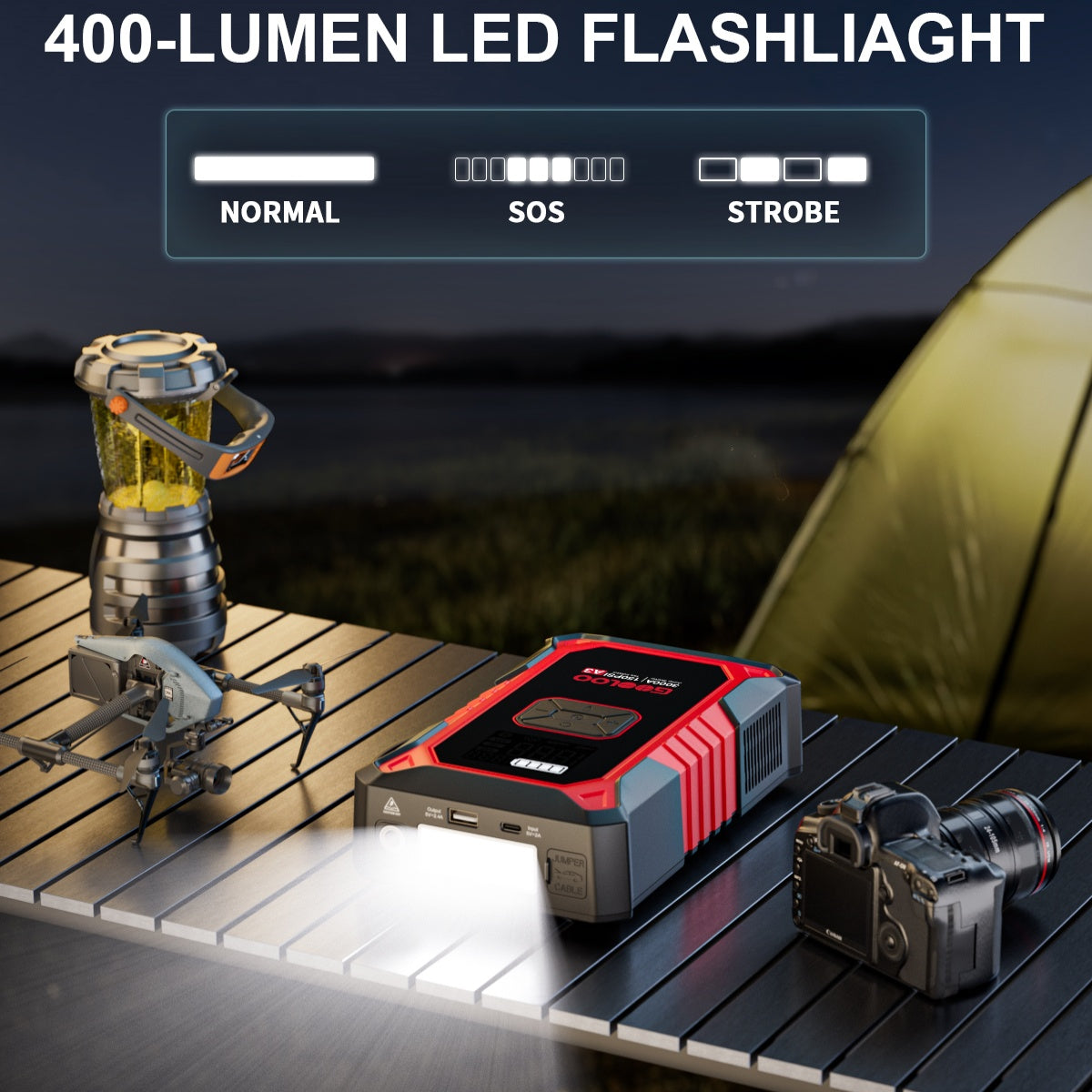 GOOLOO A3 Jump Starter with Air Compressor +F3 Electric Air Duster