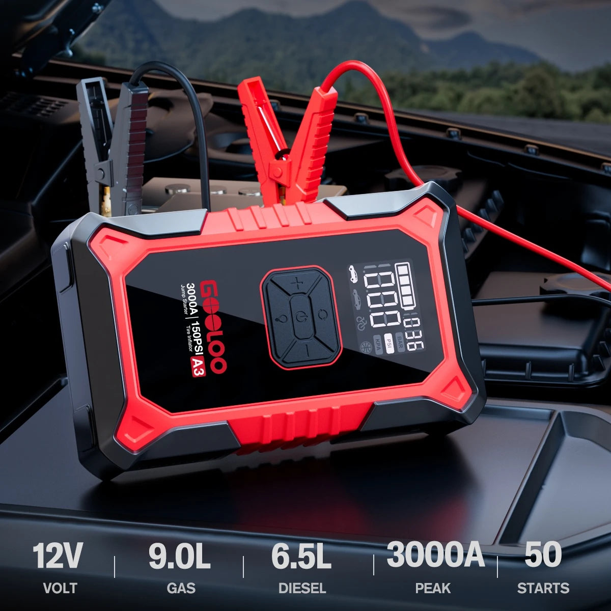 GOOLOO A3 Jump Starter with Air Compressor +  DS200 OBD Scanner