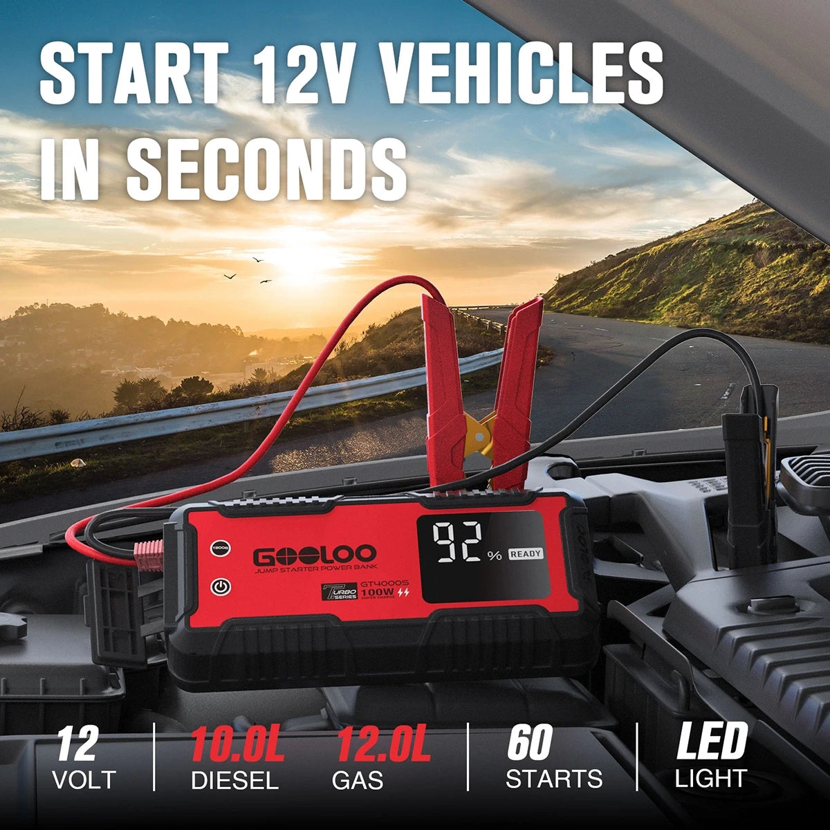 GOOLOO GT4000S jump starter + GT160 DUAL Tire Inflator
