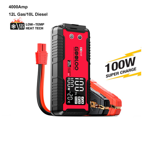 GOOLOO GT4000 Supersafe Jump Starter 4000Amp 100W Pre-heating Tech
