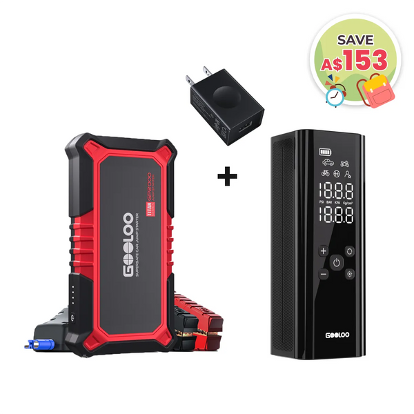 GOOLOO GP2000+GT150 Tire Inflator+15W Wall Charger