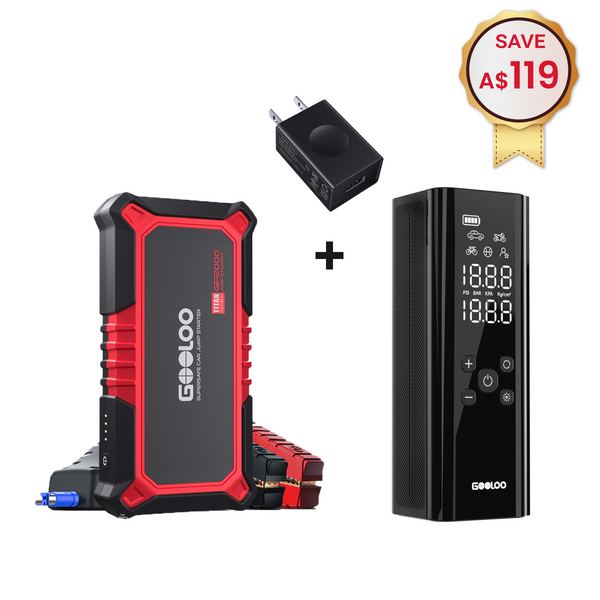 GOOLOO GP2000+GT150 Tire Inflator+15W Wall Charger