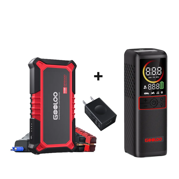 GOOLOO GP2000+GT160 Tire Inflator+15W Wall Charger