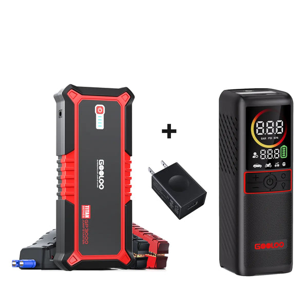 GOOLOO GP3000+GT160 Tire Inflator+15W Wall Charger