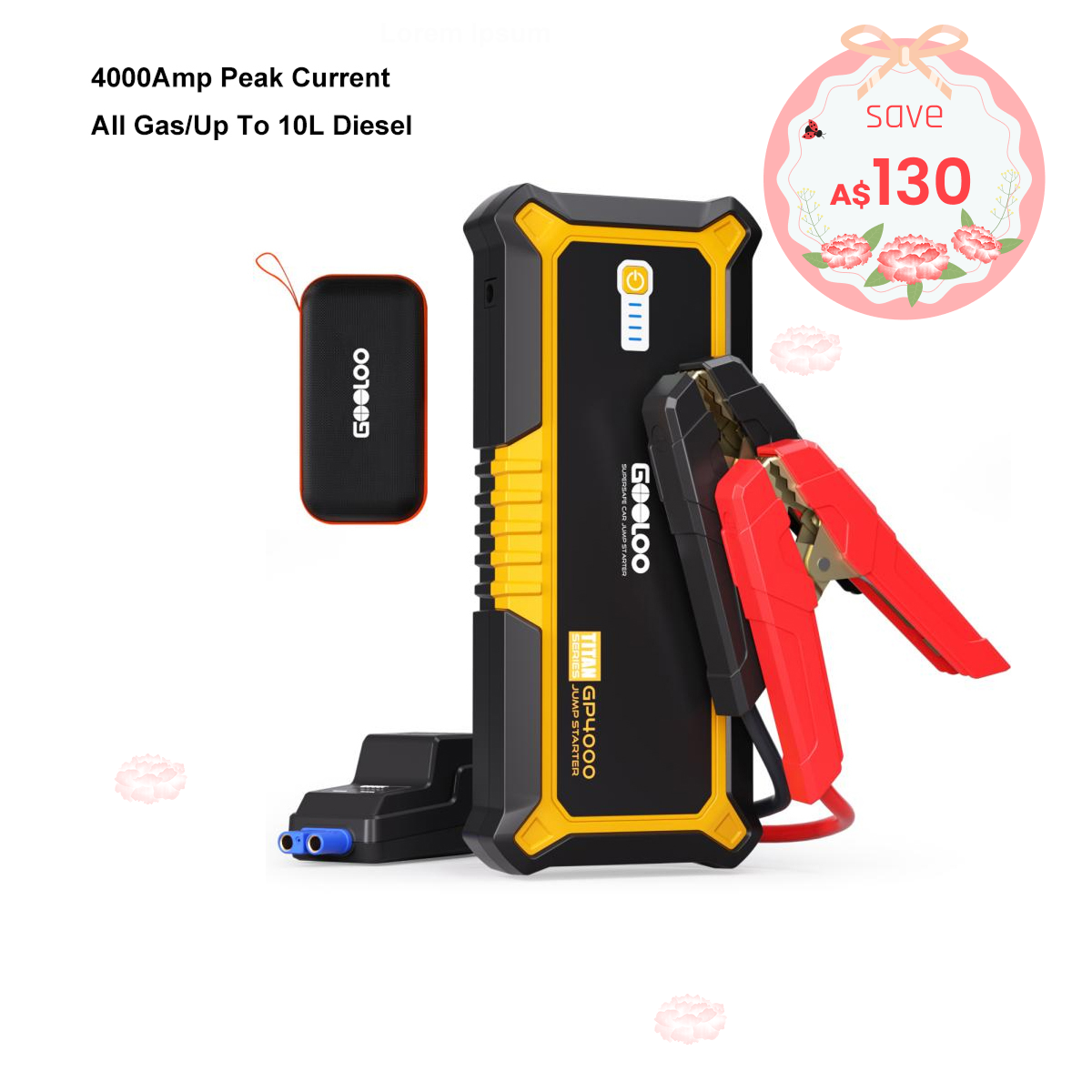 GOOLOO GP4000 Portable Jump Starter 4000Amp
