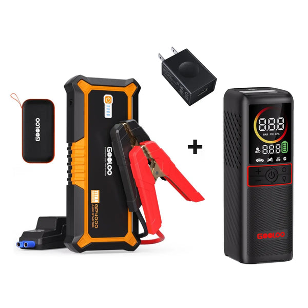 GOOLOO GP4000+GT160 Tire Inflator+15W Wall Charger