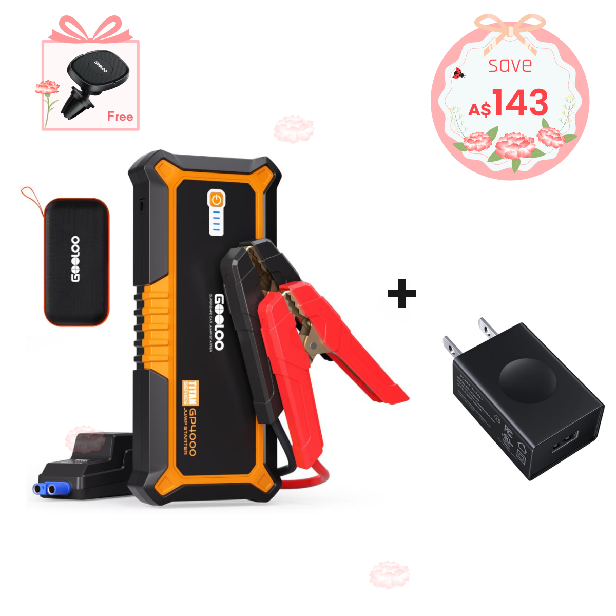 GOOLOO GP4000 Portable Jump Starter 4000Amp