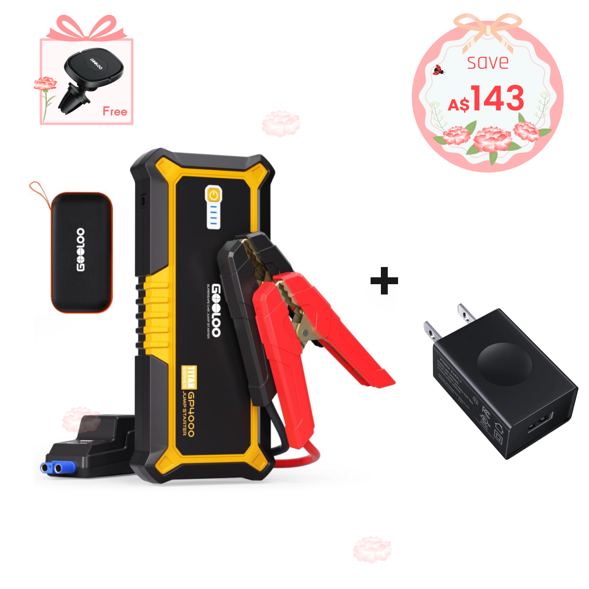 GOOLOO GP4000 Portable Jump Starter 4000Amp