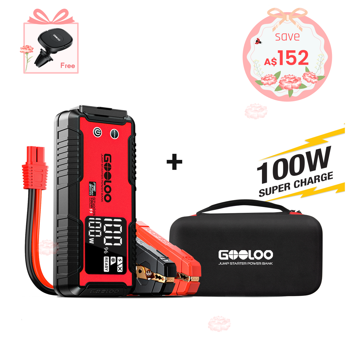 GOOLOO GT4000S Jump Starter 4000Amp 100W